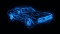 Blue Burning Muscle Car Animated Logo Loop Graphic Element