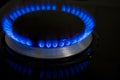 Blue Burning Stove Flame Royalty Free Stock Photo