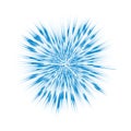 Blue burst, abstract explosion. Blast graphic effect isolated on white background. Royalty Free Stock Photo