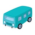 Blue bus for the transportation of a small number of people around the city and the village.Transport single icon