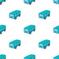 Blue bus for the transportation of a small number of people around the city and the village.Transport single icon in