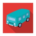 Blue bus for the transportation of a small number of people around the city and the village.Transport single icon in