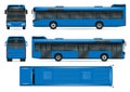 Blue bus vector mockup Royalty Free Stock Photo