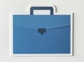 Blue business briefcase bag icon Royalty Free Stock Photo