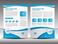 Blue business brochure flyer design layout template in A4 size, Royalty Free Stock Photo