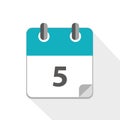 Blue business calendar 5 icon