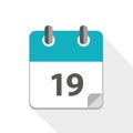 Blue business calendar 19 icon Royalty Free Stock Photo