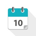 Blue business calendar 10 icon Royalty Free Stock Photo