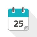 Blue business calendar 25 icon Royalty Free Stock Photo