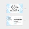 Blue business card in modern style