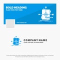 Blue Business Logo Template for Algorithm, business, foretelling, pattern, plan. Facebook Timeline Banner Design. vector web Royalty Free Stock Photo