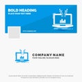 Blue Business Logo Template for Analysis, analytical, management, online, platform. Facebook Timeline Banner Design. vector web Royalty Free Stock Photo