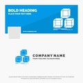 Blue Business Logo Template for Arrange, design, stack, 3d, box. Facebook Timeline Banner Design. vector web banner background