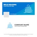 Blue Business Logo Template for back to school, school, student, books, apple. Facebook Timeline Banner Design. vector web banner Royalty Free Stock Photo