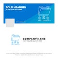 Blue Business Logo Template for backup, data, files, folder, network. Facebook Timeline Banner Design. vector web banner