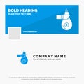 Blue Business Logo Template for Bag, finance, give, investment, money, offer. Facebook Timeline Banner Design. vector web banner Royalty Free Stock Photo