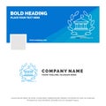 Blue Business Logo Template for bank, banking, online, university, building, education. Facebook Timeline Banner Design. vector