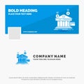 Blue Business Logo Template for bank, payments, banking, financial, money. Facebook Timeline Banner Design. vector web banner
