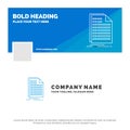 Blue Business Logo Template for Bill, excel, file, invoice, statement. Facebook Timeline Banner Design. vector web banner Royalty Free Stock Photo