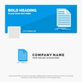 Blue Business Logo Template for Bill, excel, file, invoice, statement. Facebook Timeline Banner Design. vector web banner Royalty Free Stock Photo