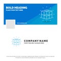 Blue Business Logo Template for box, labyrinth, puzzle, solution, cube. Facebook Timeline Banner Design. vector web banner