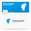 Blue Business Logo Template for Brainstorm, creative, head, idea, thinking. Facebook Timeline Banner Design. vector web banner