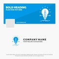 Blue Business Logo Template for bulb, creative, solution, light, pencil. Facebook Timeline Banner Design. vector web banner