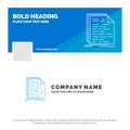 Blue Business Logo Template for Code, coding, doc, programming, script. Facebook Timeline Banner Design. vector web banner Royalty Free Stock Photo