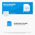 Blue Business Logo Template for Code, coding, file, programming, script. Facebook Timeline Banner Design. vector web banner