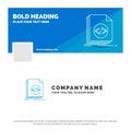 Blue Business Logo Template for Code, coding, file, programming, script. Facebook Timeline Banner Design. vector web banner Royalty Free Stock Photo