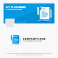Blue Business Logo Template for Code, coding, file, programming, script. Facebook Timeline Banner Design. vector web banner Royalty Free Stock Photo