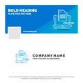 Blue Business Logo Template for Coder, coding, computer, list, paper. Facebook Timeline Banner Design. vector web banner Royalty Free Stock Photo