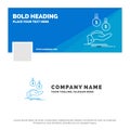 Blue Business Logo Template for coins, hand, currency, payment, money. Facebook Timeline Banner Design. vector web banner Royalty Free Stock Photo