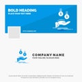 Blue Business Logo Template for coins, hand, currency, payment, money. Facebook Timeline Banner Design. vector web banner Royalty Free Stock Photo