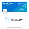 Blue Business Logo Template for Command, computer, function, process, progress. Facebook Timeline Banner Design. vector web banner
