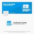 Blue Business Logo Template for Computer, crash, error, failure, system. Facebook Timeline Banner Design. vector web banner Royalty Free Stock Photo