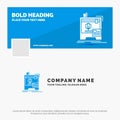 Blue Business Logo Template for 3d, dimensional, machine, printer, printing. Facebook Timeline Banner Design. vector web banner Royalty Free Stock Photo
