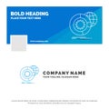 Blue Business Logo Template for data, big data, analysis, globe, services. Facebook Timeline Banner Design. vector web banner Royalty Free Stock Photo