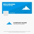 Blue Business Logo Template for hill, landscape, nature, mountain, scene. Facebook Timeline Banner Design. vector web banner