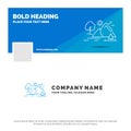 Blue Business Logo Template for hill, landscape, nature, mountain, sun. Facebook Timeline Banner Design. vector web banner