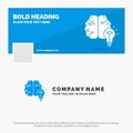 Blue Business Logo Template for idea, business, brain, mind, bulb. Facebook Timeline Banner Design. vector web banner background