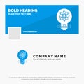 Blue Business Logo Template for idea, innovation, light, solution, startup. Facebook Timeline Banner Design. vector web banner