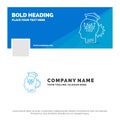 Blue Business Logo Template for knowledge, management, sharing, smart, technology. Facebook Timeline Banner Design. vector web