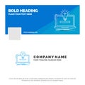 Blue Business Logo Template for laptop, solution, idea, bulb, solution. Facebook Timeline Banner Design. vector web banner