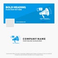 Blue Business Logo Template for marketing, megaphone, announcement, promo, promotion. Facebook Timeline Banner Design. vector web Royalty Free Stock Photo