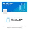 Blue Business Logo Template for matches, camping, fire, bonfire, box. Facebook Timeline Banner Design. vector web banner