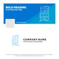 Blue Business Logo Template for media, music, player, video, mobile. Facebook Timeline Banner Design. vector web banner background Royalty Free Stock Photo