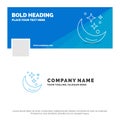 Blue Business Logo Template for Moon, Night, star, weather, space. Facebook Timeline Banner Design. vector web banner background