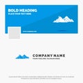 Blue Business Logo Template for mountain, landscape, hill, nature, scene. Facebook Timeline Banner Design. vector web banner