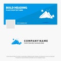 Blue Business Logo Template for mountain, landscape, hill, nature, scene. Facebook Timeline Banner Design. vector web banner